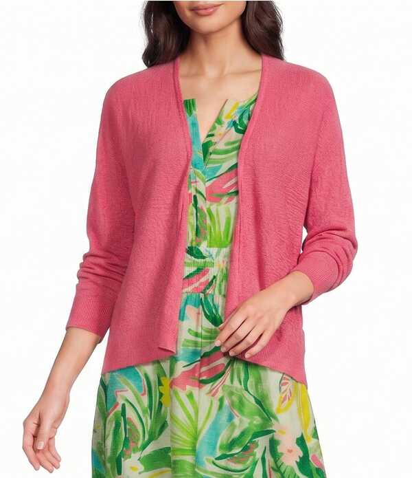 インベストメンツ レディース アウター コート カーディガン Investments 3/4 Dolman Sleeve Open Front Cardigan Camellia Rose|ReVida 店