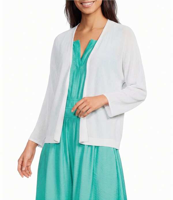 インベストメンツ レディース アウター 厚地の外套 ジレー Investments 3/4 Dolman Sleeve Open Front Cardigan White 白いこと