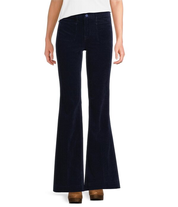 思わしいアメリカン レディース ボトムス 心地好いズボン下 コール天 Good American Good Legs Flare Mid-Rise Corduroy Pants Midnight002