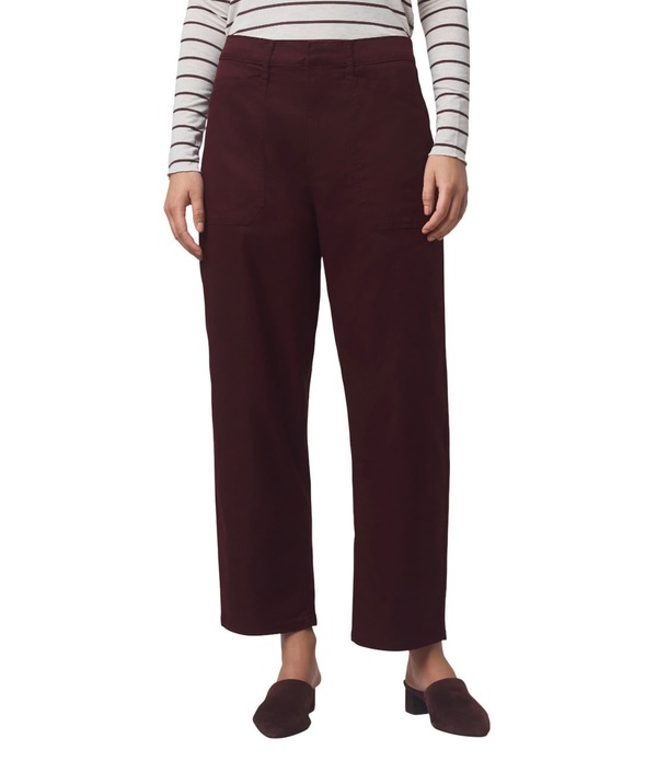 スプレンディット レディース ボトムス 心地好いズボン下 引っ切り無い アンクル Splendid Carissa Mid Rise Straight Leg Ankle Pants Dark Plum 酸桃