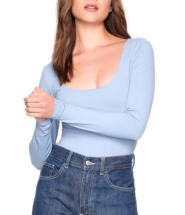 スサナモナコ レディース トップス Tシャツ ニット Susana Monaco Stretch Scoop Neck Long Sleeve Knitop Serenity｜ReVida 店