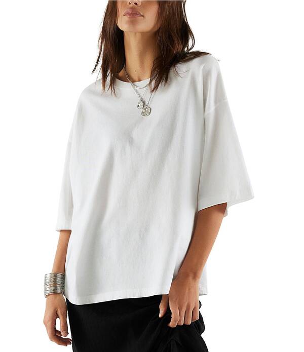 フリーピープル レディース トップス Tシャツ クルーネック Free People We The Free Perfect Oversized Crew Neck Short Sleeve Tee White ホワイト|ReVida 店