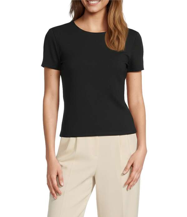 ジャンビニ レディース トップス プルオーバー 労働者の一団のど首 Gianni Bini Everyday Crew Neck Short Sleeve Tee Black 黒いこと
