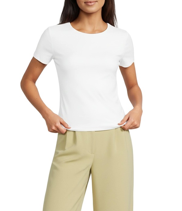 ジャンビニ レディース トップス プルオーバー 労働者の一団のど首 Gianni Bini Everyday Crew Neck Short Sleeve Tee White 白いこと