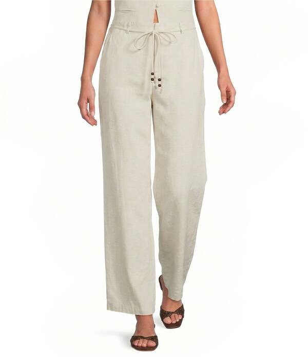 ルーシー光の都市 レディース ボトムス 心地よいズボン下 Lucy Paris Logan Tie Front Wide-Leg Coordinating Pants Beige ベージュ