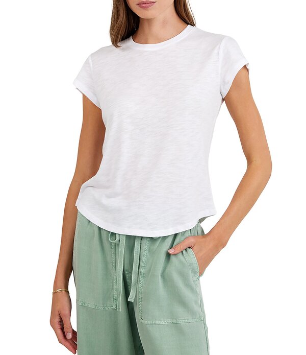 ベラダール レディース トップス プルオーバー 労働者の一団のど首 Bella Dahl Crew Neck Short Sleeve Baby Tee White 白いこと