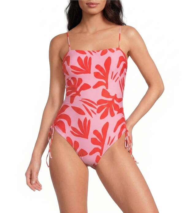 ジャンビニ レディース トップス 衣装 ギャザー Gianni Bini Cardiff Rock Ruched Tie Side One Piece Swimsuit Pink サクラ色