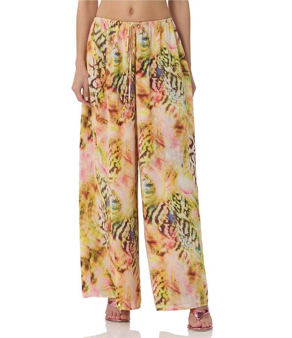 エーエフアールエム レディース ボトムス 心地よいズボン下 ワイドレッグ 刷り上げる AFRM Wan Printed High Rise Wide Leg Coordinating Pants Pink Shell Swirl サクラ色