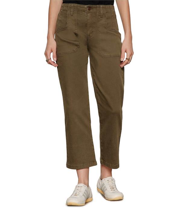 駆け込み寺 レディース ボトムス 心地よいズボン下 クロップド Sanctuary Retreat Wide-Leg Cropped Twill Pants Burnt Olive オリーブ