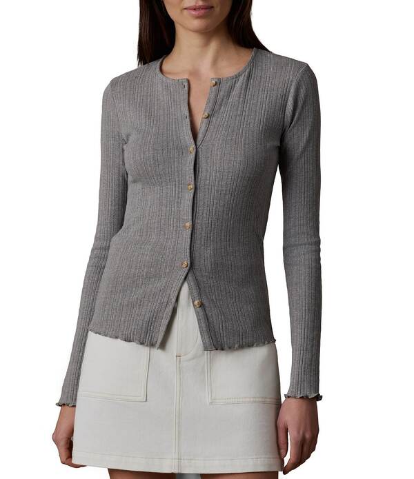 ファレティ レディース トップス ティーシャツ 労働者の一団のど首 編み物 Faherty Pointelle Knit Crew Neck Long Sleeve Top Medium Grey 薄墨色