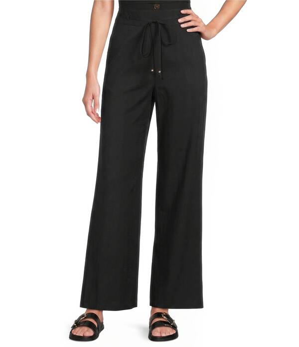 アントニオ メラーニ レディース ボトムス 心地よいズボン下 ワイドレッグ Antonio Melani Nadeen Drawstring Wide Leg Pants Black 黒いこと