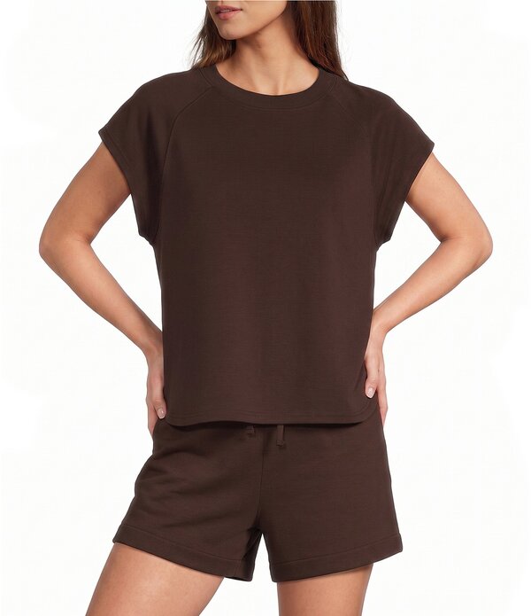 アントニオ メラーニ レディース トップス プルオーバー トップ Antonio Melani Crew Neckline Short Sleeve Blouse Mocha モカ