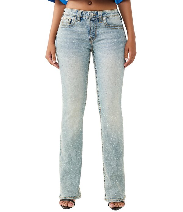 トゥルーレリジョン レディース ボトムス ジーンズズボン下 ブーツとり捨てる ブーツ デニム True Religion Crystal Becca Mid-Rise Bootcut Denim Jeans Glitter Dust ジーンズ