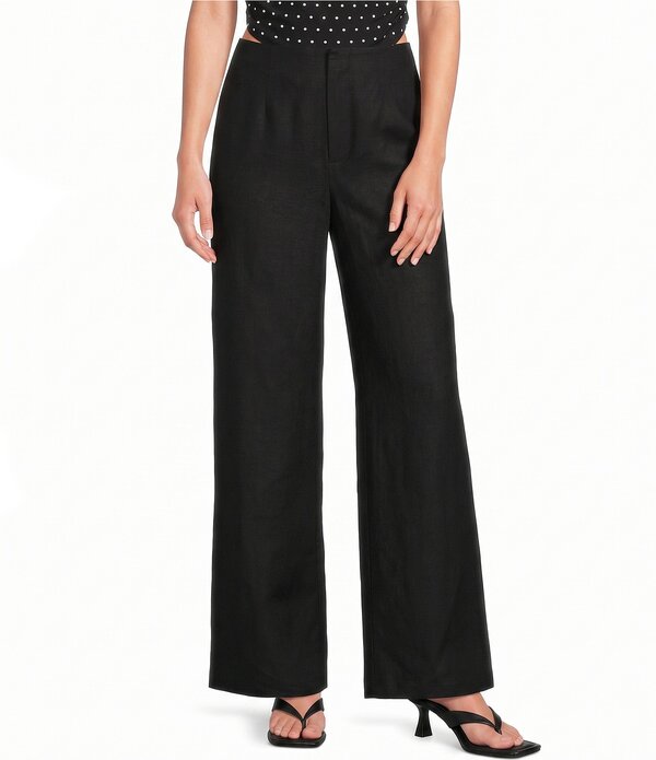ジャンビニ レディース ボトムス 心地よいズボン下 リネン Gianni Bini Micha Coordinating Linen Pants Black 黒いこと