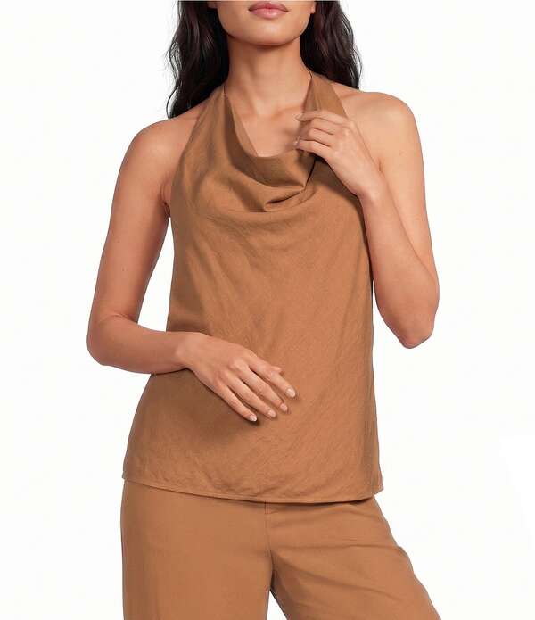 ジャンビニ レディース トップス プルオーバー ノースリーブ リネン Gianni Bini Aurelia Cowl Neck Sleeveless Coordinating Linen Topecan