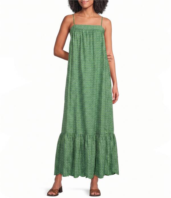 エーラブズエー レディース トップス 衣装 ノースリーブ 綿織物 マキシ A Loves A Square Neck Sleeveless Cotton Maxi Dress Pepper