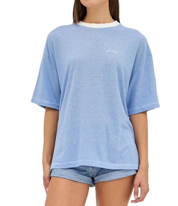 ローラズ レディース トップス プルオーバー 労働者の一団のど首 Rolla\u0027s Big City Striped Crew Neck Short Sleeve Tee Blue Stripe 青色