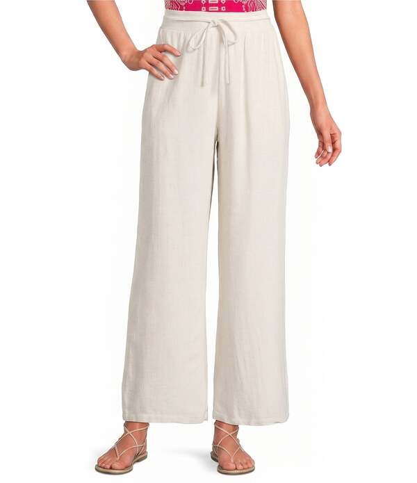 シュガーリップス レディース ボトムス 心地よいズボン下 ワイドレッグ リネン Sugarlips Villen High Rise Wide Leg Linen Pant Natural