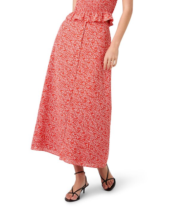 フレンチコネクション レディース 下つ方スコート 縮緬 A 伝達ルート MIDI French Connection Madison Crepe Agnes Fleur Button Front Coordinating A-Line Midi Skirt Candied Apple