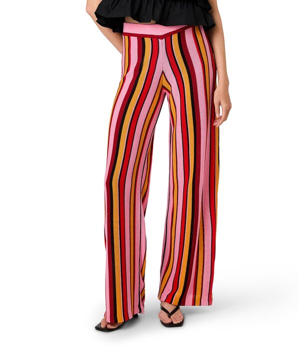 フレンチコネクション レディース ボトムス 心地よいズボン下 編み物 French Connection Motley Knit Striped Coordinating Flare Pant Sunkissed Orange Multi オレンジ色