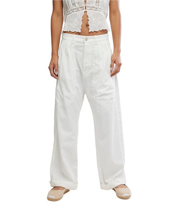 フリーピープル レディース ボトムス 心地よいズボン下 ローライズ Free People Clover Dropped Low-Rise Poplin Harem Trouser Pants Tofu