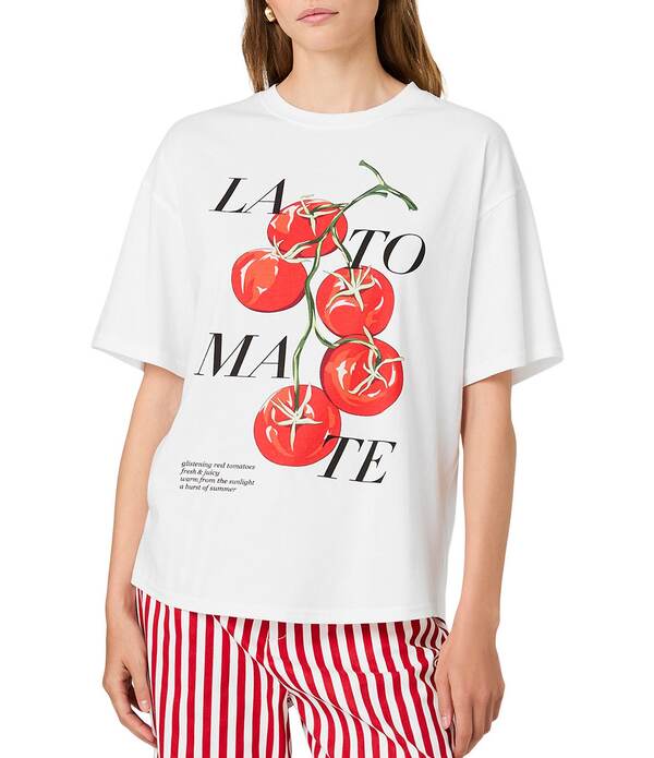 フレンチコネクション レディース トップス プルオーバー 綿織物 プルオーバー French Connection 30s Cotton Jersey La Tomate Round Neck Short Sleeve Oversized Tee Summer White 白いこと
