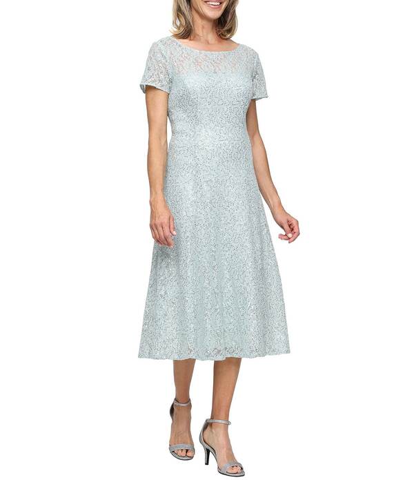 イグナイト レディース トップス 衣装 MIDI スパンコール スピード競技 Ignitevenings Round Neck Short Sleeve Sequin Lace Midi Dressage サルヴィア
