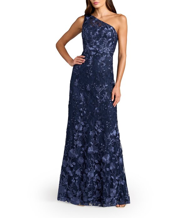 マックダガル レディース トップス 衣装 御花柄 ノースリーブ 刺しゅう スピード競技 御花 Mac Duggal Floralacembroidered One Shoulder Sleeveless Gown Midnight Multi マルチ色合い