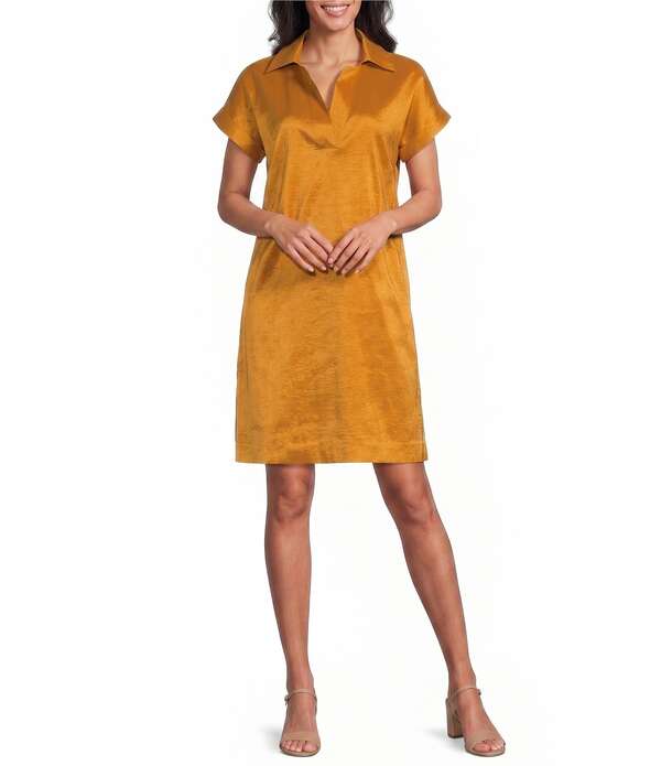 プレストンアンドヨーク レディース トップス 衣装 Preston \u0026 York Sheath Collar Short Sleeve Carson Dress Golden