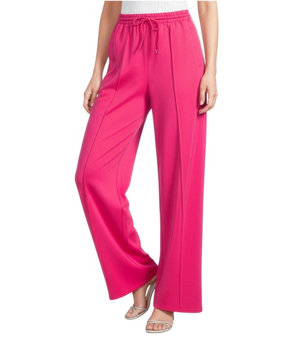 シュガーリップス レディース ボトムス 心地好いズボン下 ワイドレッグ 貨物自動車ズボン下 Sugarlipshimmer Stripe Wide Leg Pull-On Track Pants Fuchsia フューシャ