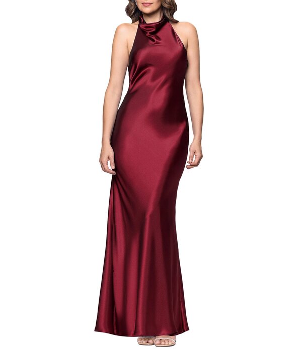 ベッツィアンドアダム レディース トップス 衣裳 プチ ノースリーブ Betsy \u0026 Adam Petite Size Charmeuse Cowl Neck Sleeveless Tie Neck Slip Gown Burgundy バーガンディ