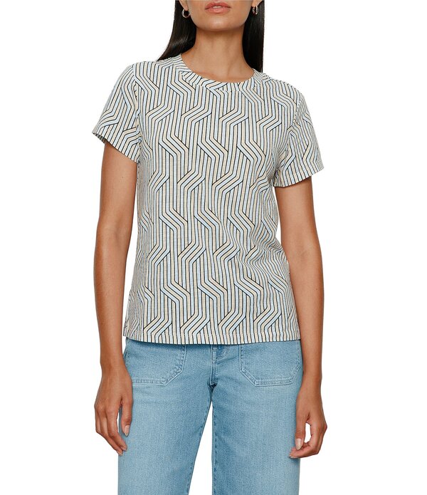 サンクチュアリー レディース トップス Tシャツ クルーネック プリント Sanctuary The Perfectee Printed Crew Neck Short Sleeve Tee Artic Wave｜ReVida 店