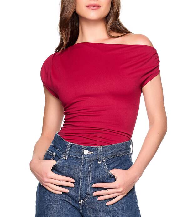 スサナモナコ レディース トップス プルオーバー Susana Monacone Arm Slight Off Shoulder Top Sangria