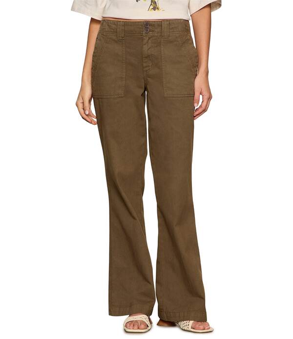 駆け込み寺 レディース ボトムス 心地好いズボン下 ブーツとり捨てる ブーツ Sanctuary Reissue Peace Bootcut Leg Twill Pants Burnt Olive オリーブ