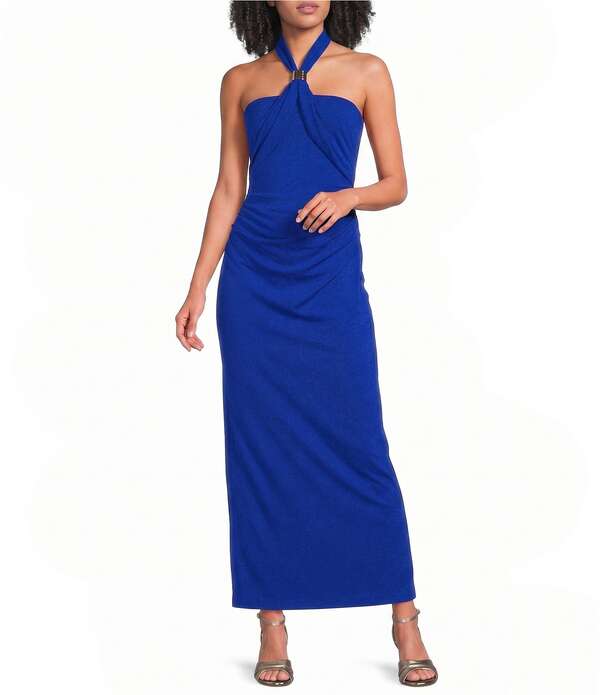 アレックスマリー レディース トップス 衣裳 ノースリーブ プルオーバー ホルター Alex Marie Bianca Halter Neck Sleeveless Jersey Dress Pool Blue 青碧