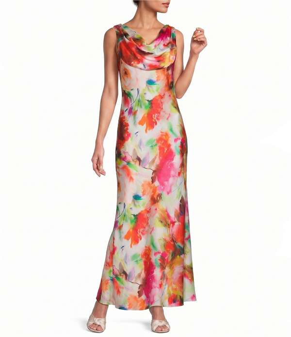 エリザジェイ レディース トップス 衣裳 ドレープ ノースリーブ Eliza J Sleeveless Drape Neck Gown Multi マルチ色合い