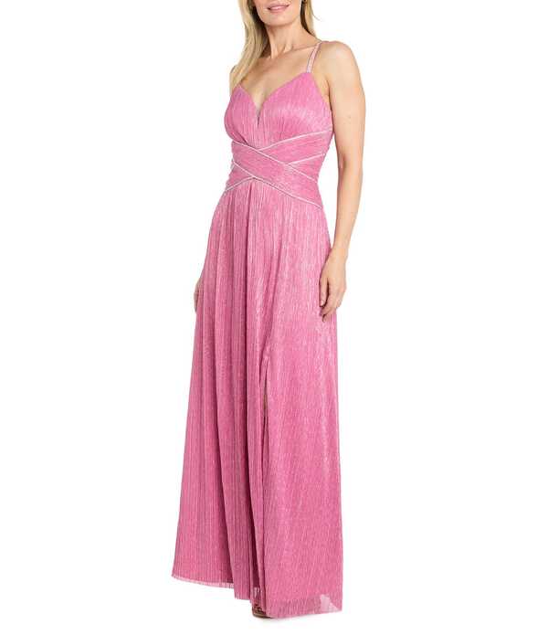 アールアンドエムリチャーズ レディース トップス 衣装 トール R \u0026 M Richards Crinkle Metallic Sweetheart Neck Rhinestone Detailong Dress Blosson メタリック