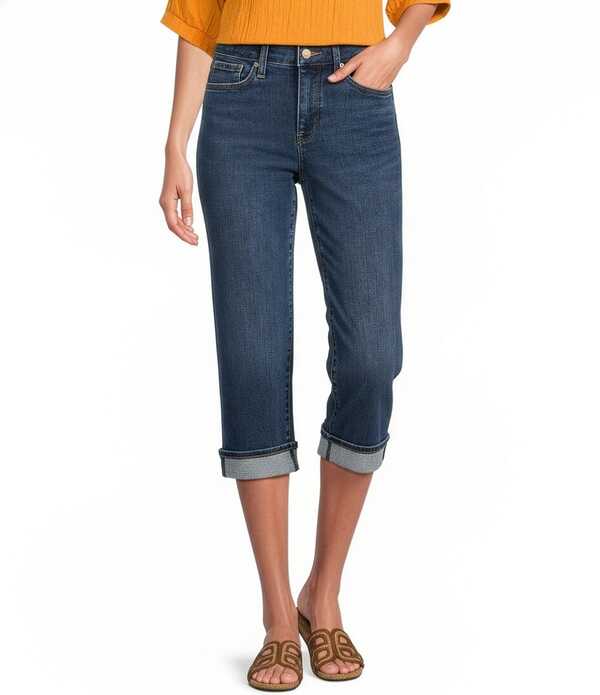 エヌワイディージェイ レディース ボトムス ジーンズズボン下 プチ 旗がしら デニム NYDJ Petite Size Marilyn Cuffed Cool EmbraceR LiftuckR Capri Denim Jeansunset Villa ジーンズ
