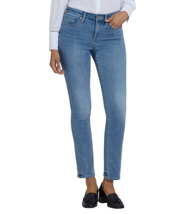エヌワイディージェイ レディース ボトムス ジーンズズボン下 プチ デニム NYDJ Petite Size Sheri Slimid Rise Stretch Denim Jeans Bastille Sea ジーンズ