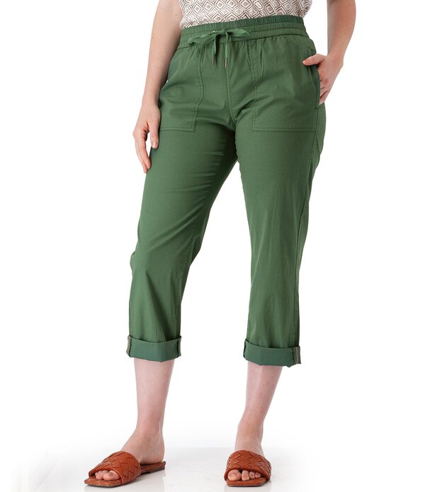 アベンチュラ レディース ボトムス 心地好いズボン下 ドローコードウエスト クロップド Aventura Ballard Solid Weave Flat Front Elastic Drawstring Waist Cropped Pants Myrtle