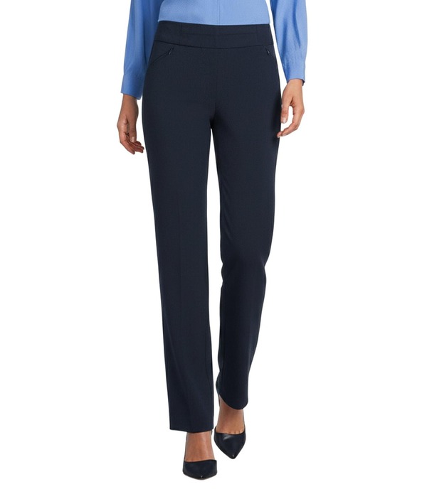 インベストメンツ レディース ボトムス 心地好いズボン下 引っ切り無い プチ Investments Petite Size the PARK AVE fit Pull-On Fullength Straight Leg Pants Dark Navy 米国海軍