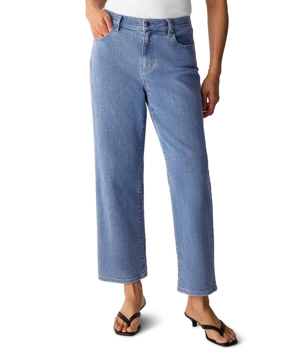 エイリーンフィッシャー レディース ボトムス ジーンズズボン下 綿織物 アンクル デニム Eileen Fisher Organicotton Stretch Denimid Rise Straight Ankle Jeans Classic Indigo インディゴ