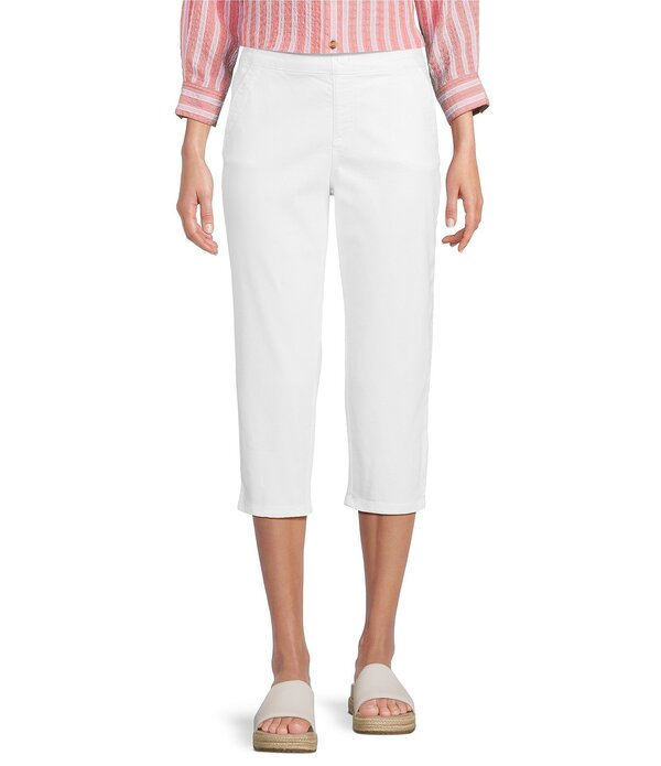 イントロ レディース ボトムス デニムパンツ プチ キャップ Intro Petite Size Dahlia Freedom Denim Pull-On Capri Pants White ホワイト|ReVida 店