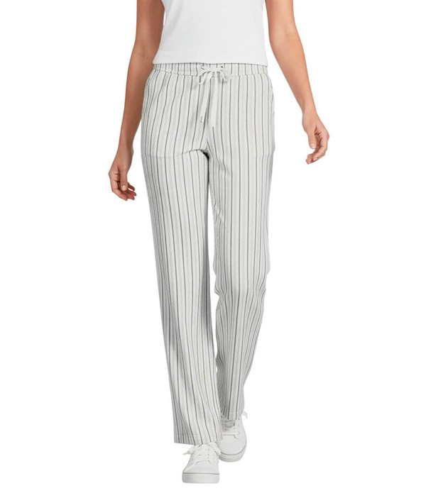 アベンチュラ レディース ボトムス 心地よいズボン下 ワイドレッグ 刷り上げる Aventura Breezy Woven Stripe Print Mid Rise Wide Leg Pull-On Pants White 白いこと