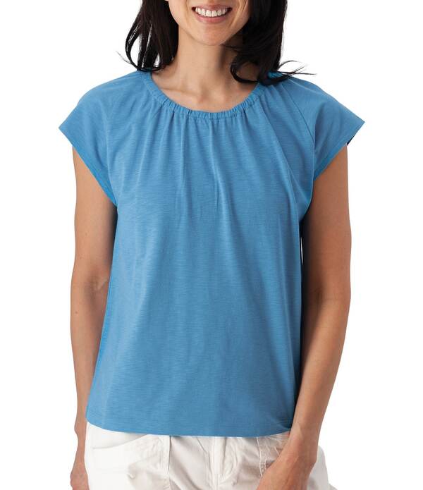 アベンチュラ レディース トップス シャツ コットン ニット ジャージー Aventura Isla Organicotton Blend Knit Jersey Raglan Sleeve Top Cendre Blue ブルー｜ReVida 店