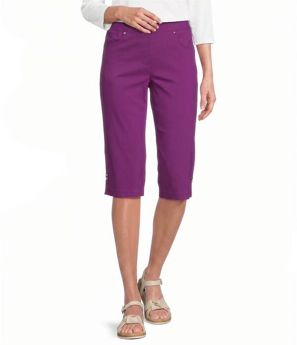アリソン デイリー レディース ボトムス 心地好いズボン下 プチ Allison Daley Petite Size Tech Stretch Pull-On Skimmer Pantsparklingrape 葡萄