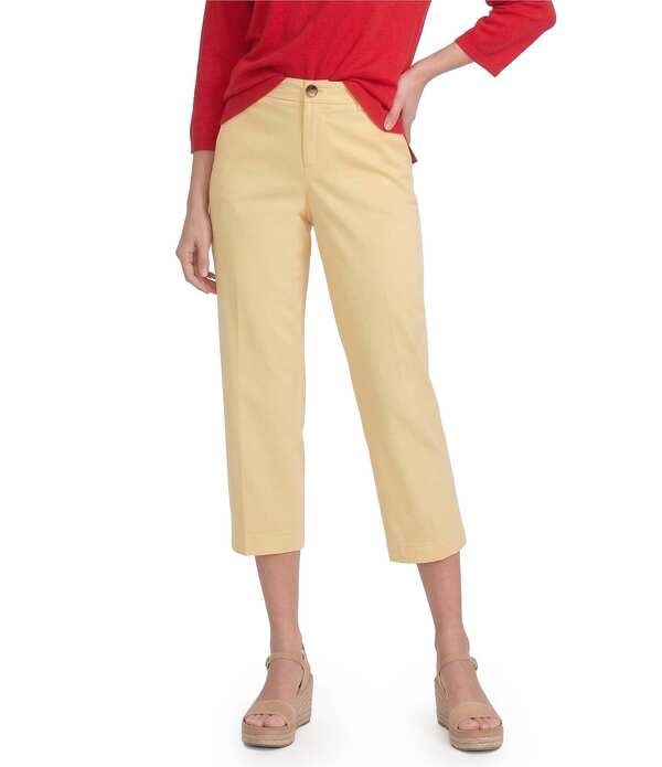 酉の方角刎ね上がる レディース ボトムス 心地よいズボン下 クロップド Westbound Perfect Outfit Picks High Rise Cropped Pants Lemon Yellow 黄色