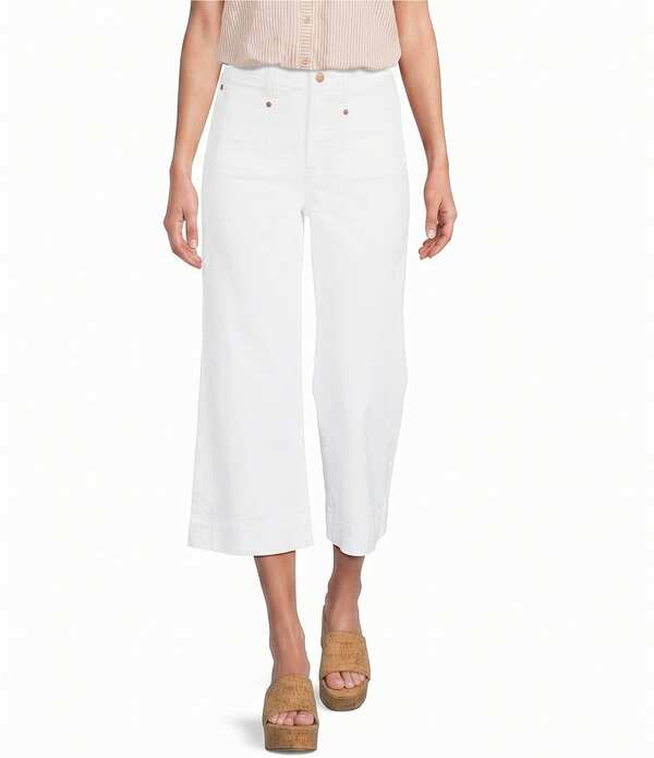 エヌワイディージェイ レディース ボトムス ジーンズズボン下 ワイドレッグ 旗がしら デニム NYDJ Brigitte Stretch Denim LiftuckR Technology Capri Wide Leg Jeans Optic White 白いこと