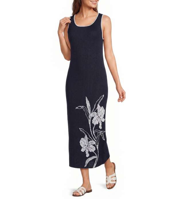 サムエデルマン レディース トップス 衣装 御花柄 ノースリーブ 編み物 マキシ 御花 Sam Edelman Sleeveless Knit Floral Maxi Dress Navy 米国海軍