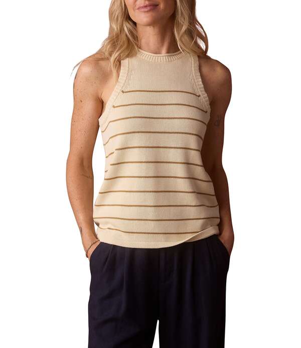 並大抵ブランド名 レディース トップス プルオーバー ハイネック The Normal Brand Wanderlust Fennel Stripe High Neck Tank Fennel Stripe 縞模様